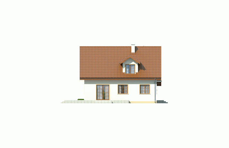 Projekt domu jednorodzinnego Remek G1 - elewacja 4