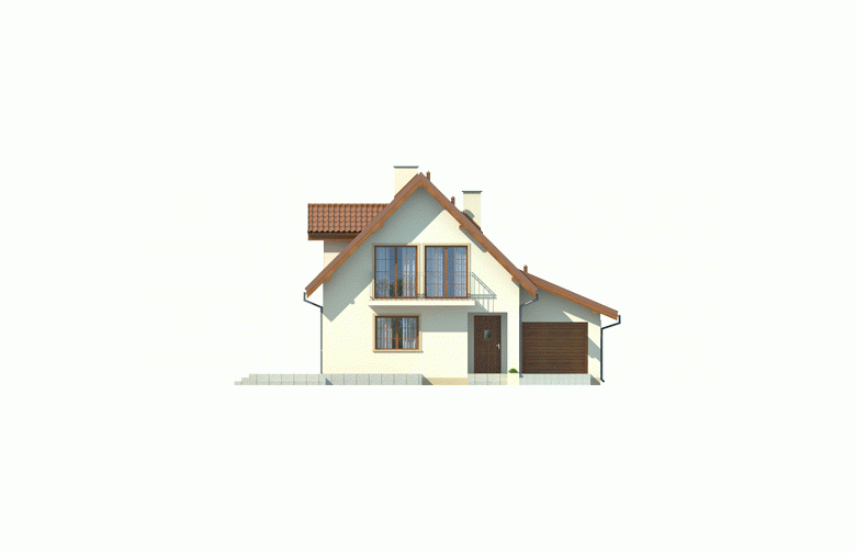 Projekt domu jednorodzinnego Remek G1 - elewacja 1