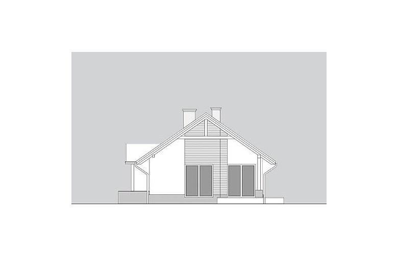 Projekt domu dwurodzinnego LK&908 - elewacja 8