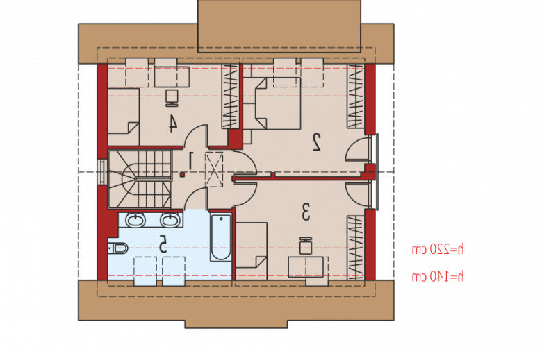 Projekt domu jednorodzinnego Adriana III (wersja A) - poddasze