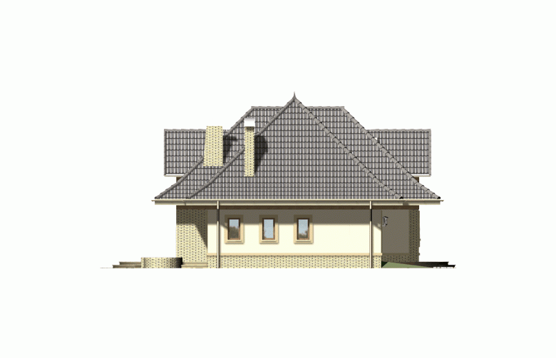 Projekt domu jednorodzinnego ARLEKIN - elewacja 1