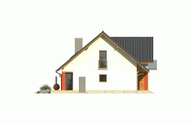 Projekt domu nowoczesnego ATENCJA - elewacja 3