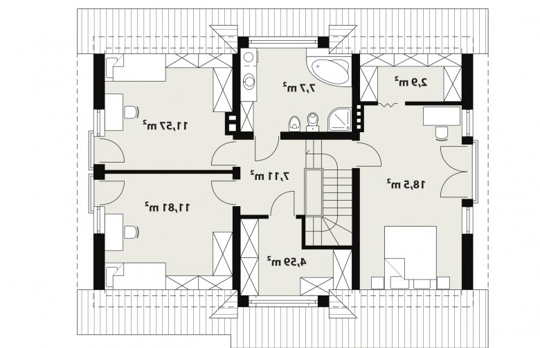 Projekt domu tradycyjnego Nugat 3 EN - 