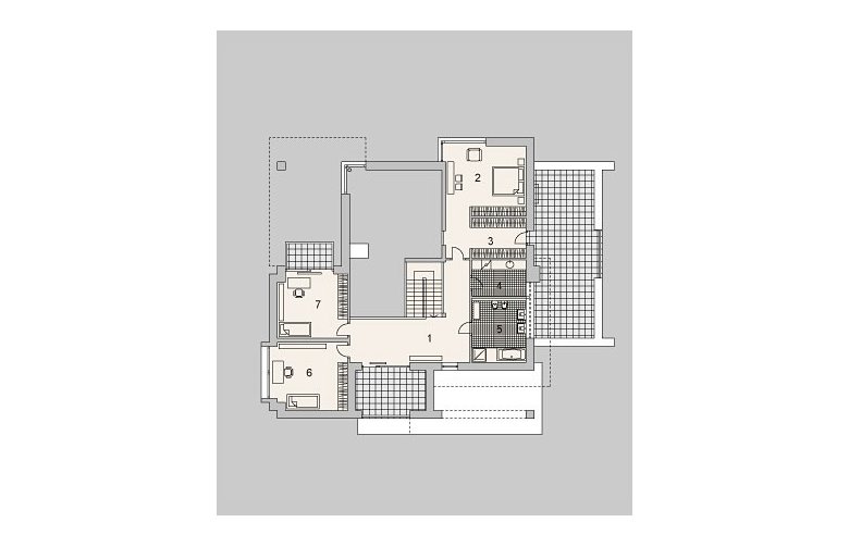 Projekt domu szkieletowego LK&1050 - piętro