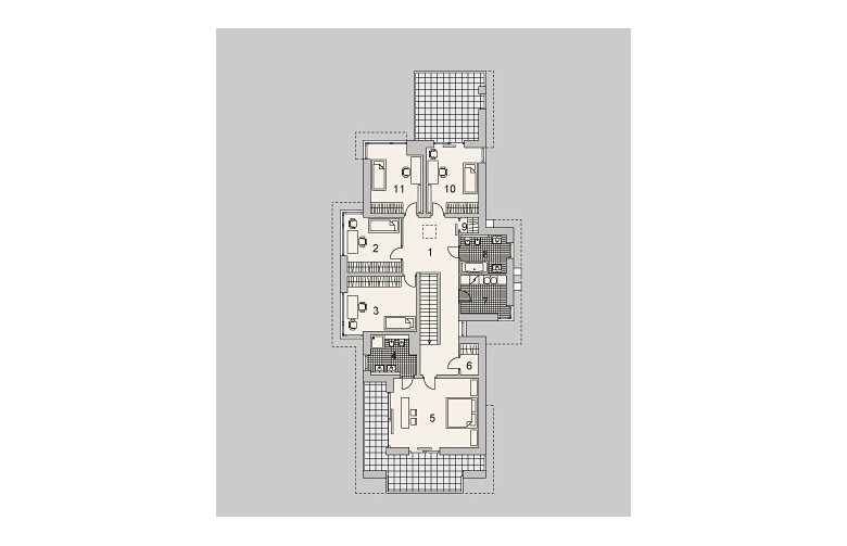 Projekt domu szkieletowego LK&1040 - piętro