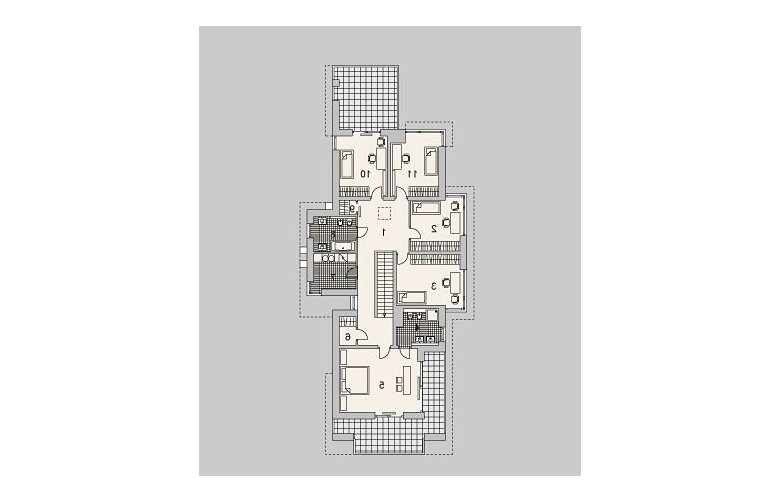 Projekt domu szkieletowego LK&1040 - piętro
