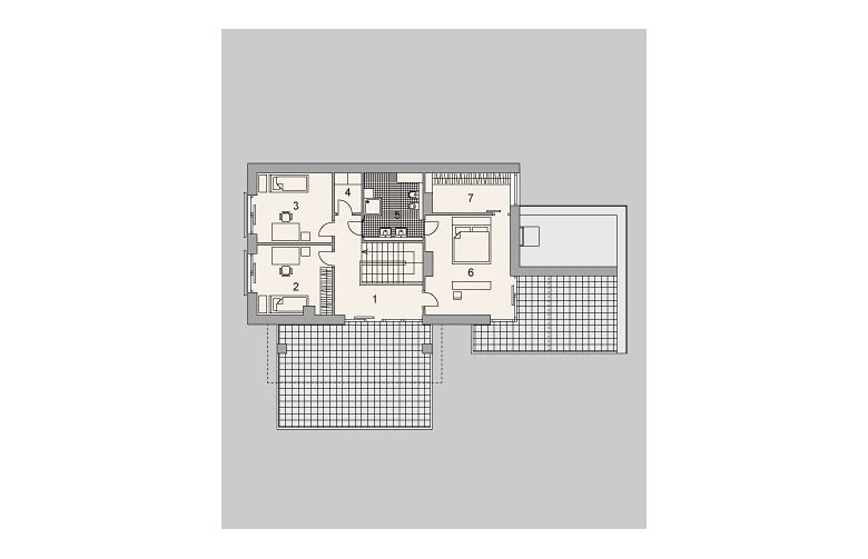 Projekt domu szkieletowego LK&981 - piętro