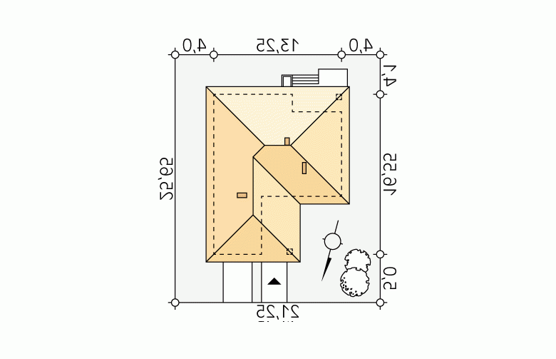 Projekt domu tradycyjnego Kiwi 2 - Usytuowanie - wersja lustrzana