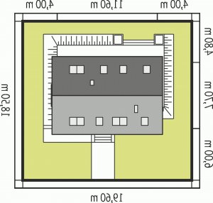 Usytuowanie budynku E2 ECONOMIC (wersja B) w wersji lustrzanej