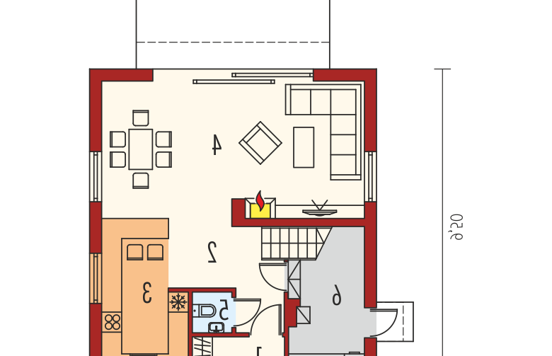 Projekt domu wielorodzinnego E3 ECONOMIC (wersja B) - parter