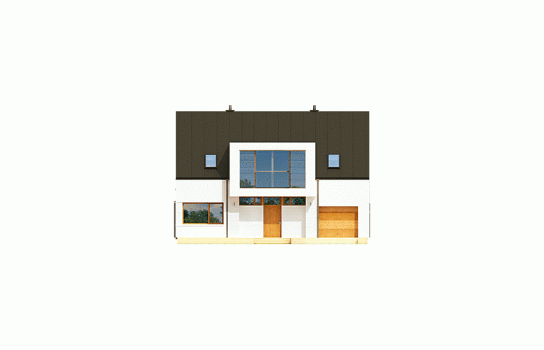 Projekt domu wielorodzinnego EX 9 G1 (wersja B) - elewacja 1