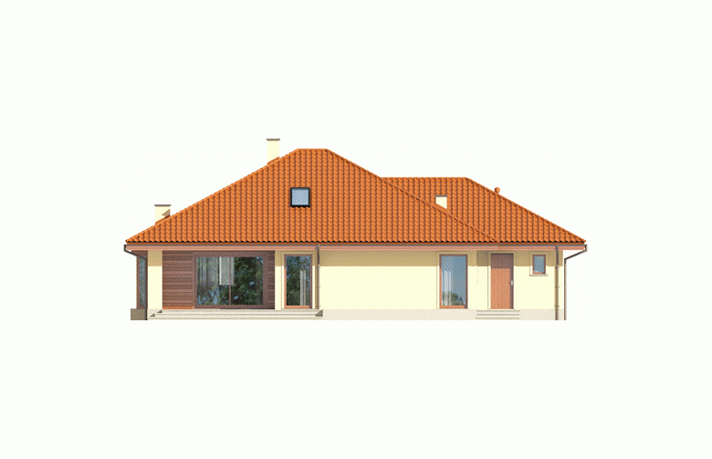 Projekt domu dwurodzinnego Flori III G1 (wersja B) Leca® DOM - elewacja 3