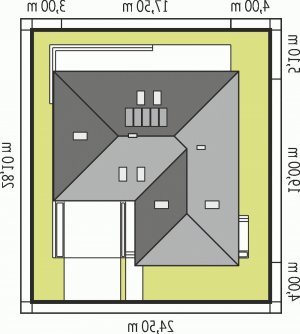Usytuowanie budynku Alan IV G2 MULTI-COMFORT w wersji lustrzanej