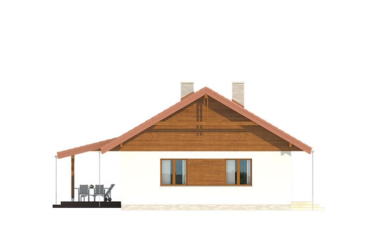 Projekt domu z bala Abra drewniana - elewacja 3