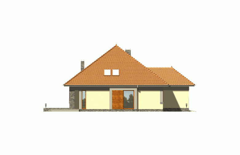 Projekt domu z poddaszem ABSTRAKCJA - elewacja 3