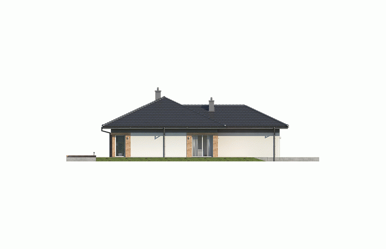 Projekt domu dwurodzinnego Dominik G2 (wersja A) - elewacja 2