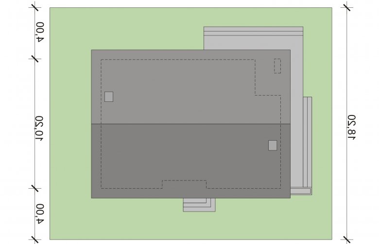 Projekt domu parterowego Midas 3 - Usytuowanie - wersja lustrzana