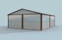 Projekt garażu GB15 projekt garażu blaszanego dwustanowiskowego - wizualizacja 3