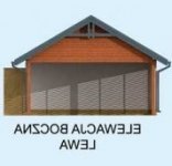 Elewacja projektu G282 garaż z wiatą i pomieszczeniami gospodarczymi - 2 - wersja lustrzana