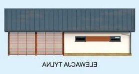 Elewacja projektu G282 garaż z wiatą i pomieszczeniami gospodarczymi - 4 - wersja lustrzana