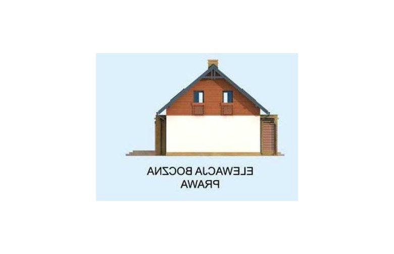 Projekt domu jednorodzinnego AVALON dom mieszkalny jednorodzinny z poddaszem użytkowym - elewacja 4