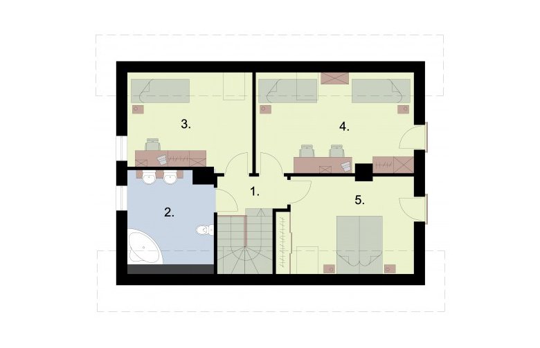 Projekt domu jednorodzinnego AVALON dom mieszkalny jednorodzinny z poddaszem użytkowym - rzut poddasza