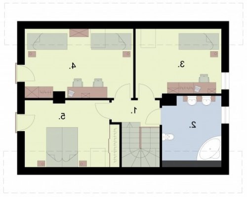 RZUT PODDASZA AVALON dom mieszkalny jednorodzinny z poddaszem użytkowym - wersja lustrzana