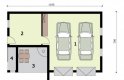 Projekt garażu G315 garaż dwustanowiskowy z pomieszczeniem gospodarczym i altaną - rzut przyziemia