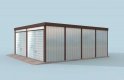 Projekt garażu GB26 projekt garażu blaszanego dwustanowiskowego z pomieszczeniem gospodarczym - wizualizacja 2