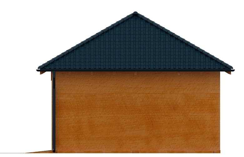 Projekt domu energooszczędnego G136 - Wiata drewniana - elewacja 2