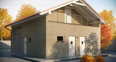 Projekt domu G164 - Budynek garażowo - gospodarczy