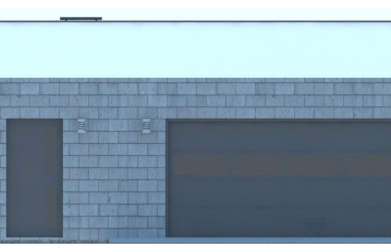 Projekt domu energooszczędnego G165 -  Budynek garażowo - gospodarczy - elewacja 1