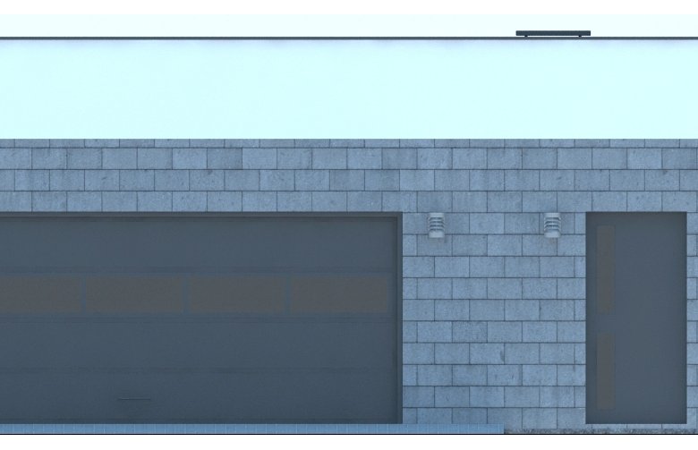 Projekt domu energooszczędnego G165 -  Budynek garażowo - gospodarczy - elewacja 1