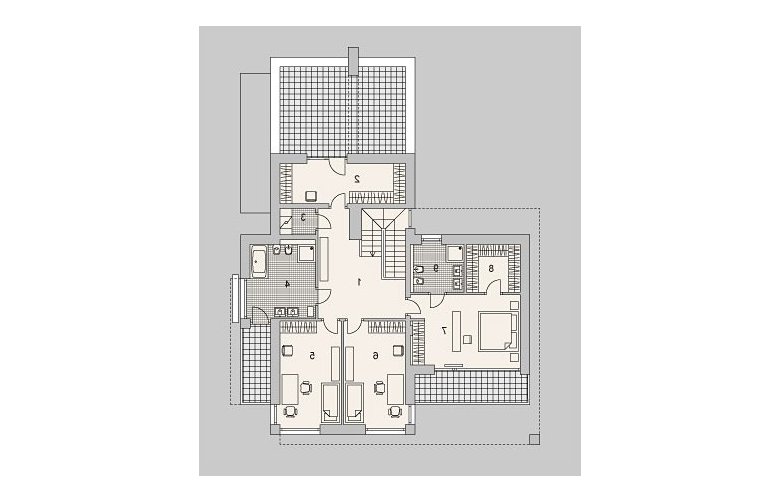 Projekt domu szkieletowego LK&1102 - piętro