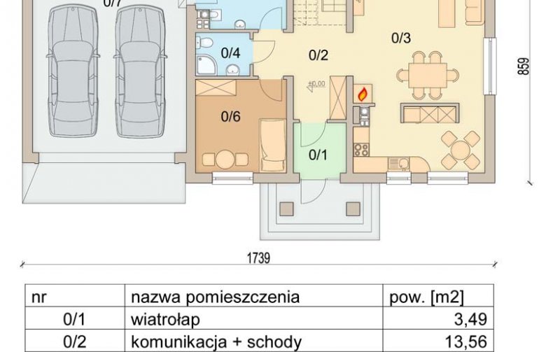 Projekt domu jednorodzinnego Marcello 2 G2 - parter
