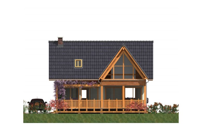 Projekt domu jednorodzinnego A-131 (drewniany) - elewacja 3