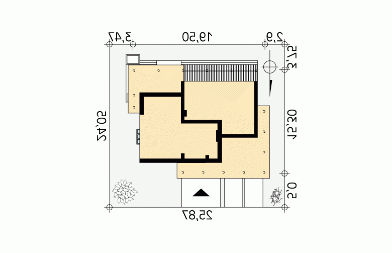 Projekt domu dwurodzinnego Szkwał 2 - Usytuowanie - wersja lustrzana