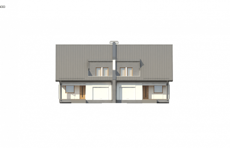 Projekt domu bliźniaczego Zb15 (cena za jeden segment) - elewacja 2