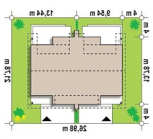 Usytuowanie budynku Zb15 (cena za jeden segment) w wersji lustrzanej