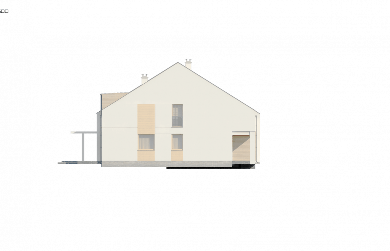 Projekt domu bliźniaczego Zb13 - elewacja 3