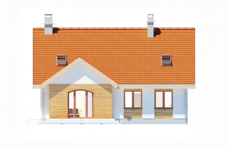 Projekt domu wielorodzinnego Groszek dach dwuspadowy - elewacja 4