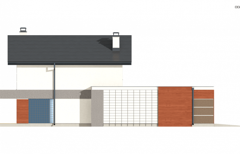 Projekt domu piętrowego Z297 GF - elewacja 3