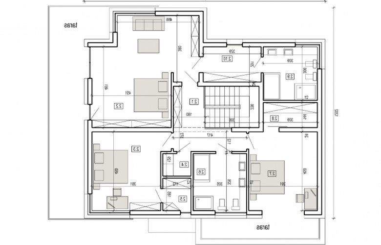 Projekt domu szkieletowego AN 002 - rzut piętra 