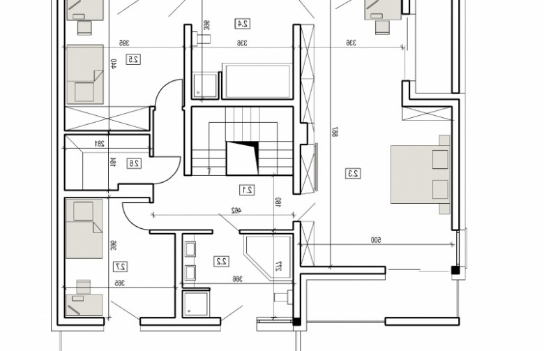 Projekt domu szkieletowego AN 006 - rzut piętra