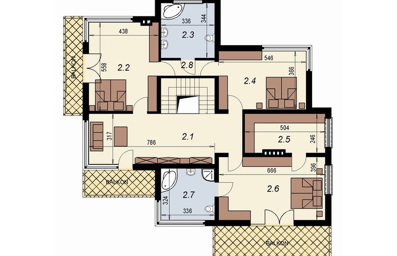 Projekt domu piętrowego DN 004 - poddasze