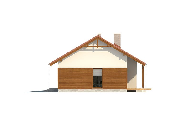 Projekt domu z bala Gaja 2 drewniana - elewacja 3