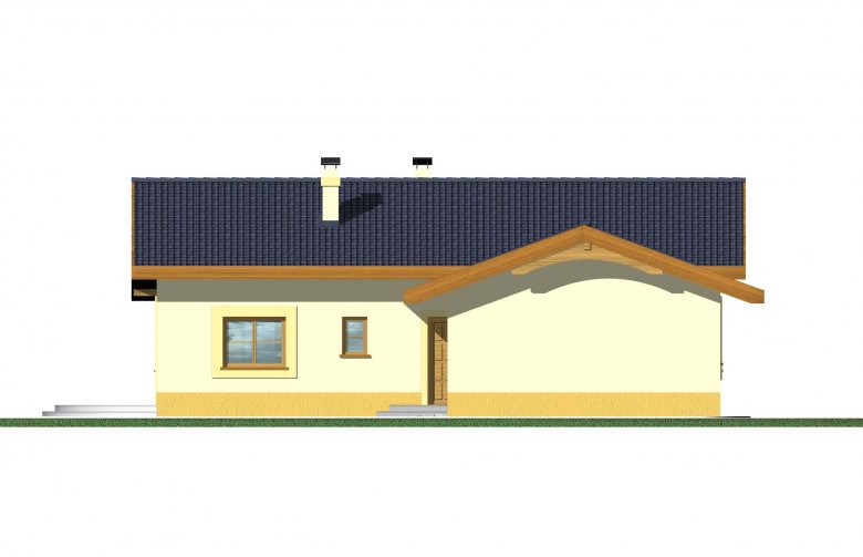 Projekt domu parterowego Mniszek z garażem - elewacja 4