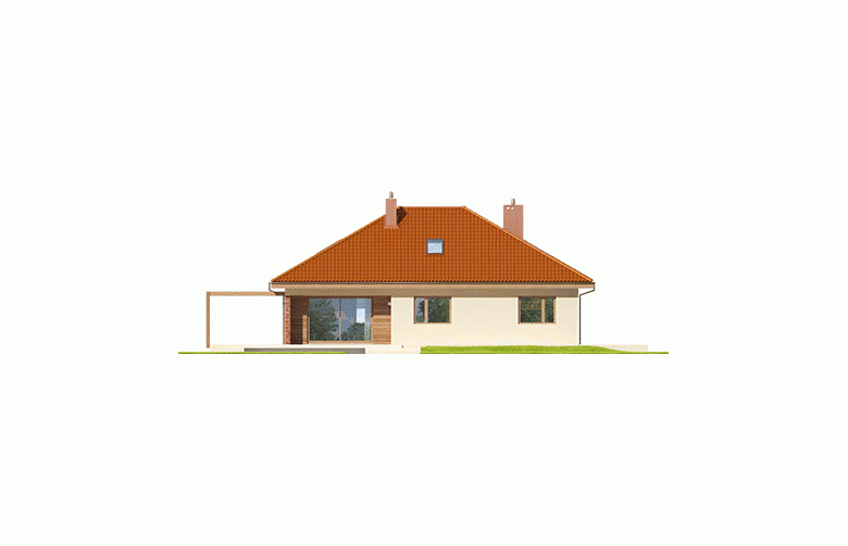 Projekt domu dwurodzinnego Astrid (mała) G1 - elewacja 3