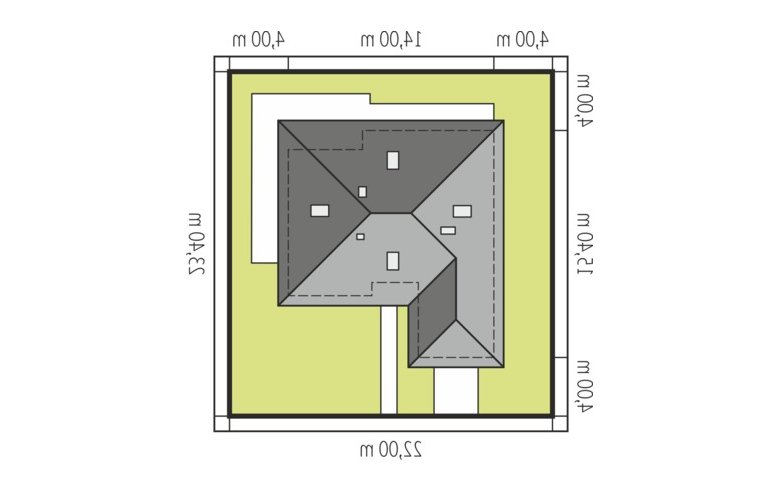 Projekt domu dwurodzinnego Astrid (mała) G1 - Usytuowanie - wersja lustrzana