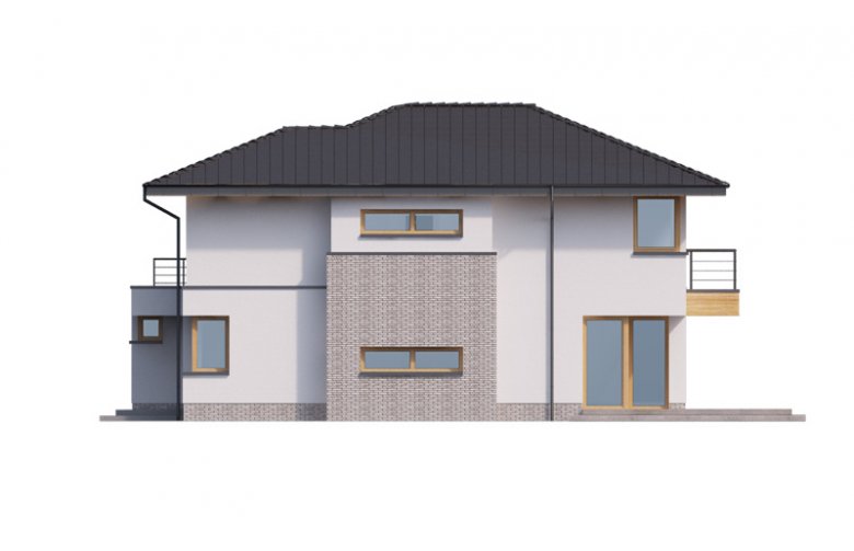 Projekt domu piętrowego Klara PS - elewacja 4